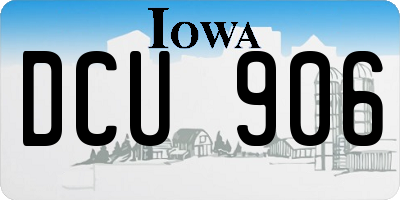 IA license plate DCU906