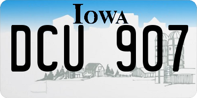 IA license plate DCU907