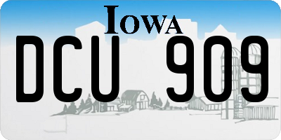 IA license plate DCU909