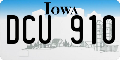IA license plate DCU910