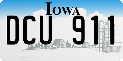 IA license plate DCU911