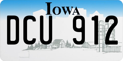 IA license plate DCU912