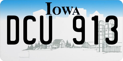 IA license plate DCU913