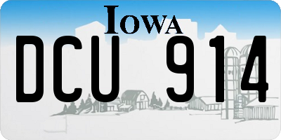 IA license plate DCU914