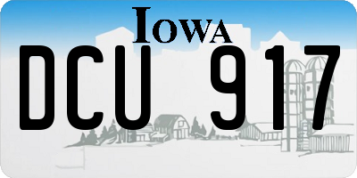 IA license plate DCU917