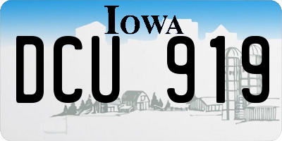 IA license plate DCU919