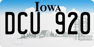 IA license plate DCU920