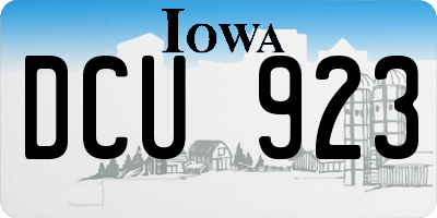 IA license plate DCU923