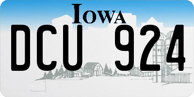 IA license plate DCU924