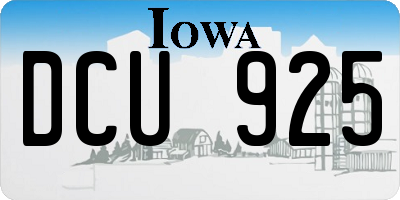 IA license plate DCU925