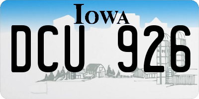 IA license plate DCU926