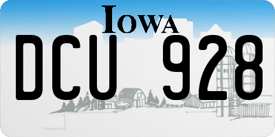 IA license plate DCU928