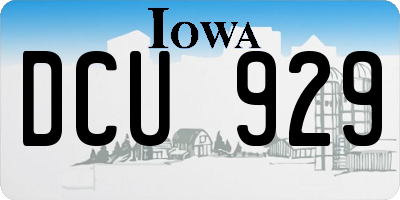 IA license plate DCU929