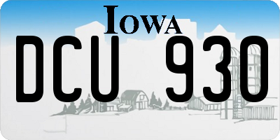 IA license plate DCU930