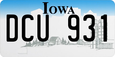 IA license plate DCU931