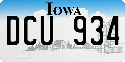 IA license plate DCU934