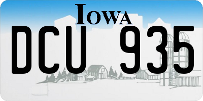 IA license plate DCU935