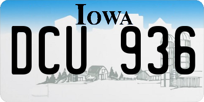 IA license plate DCU936