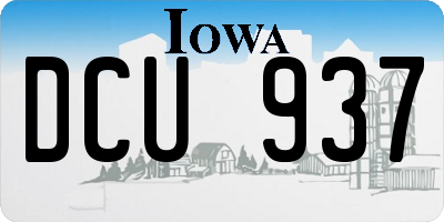 IA license plate DCU937