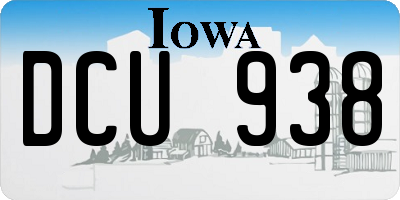 IA license plate DCU938