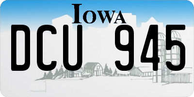 IA license plate DCU945