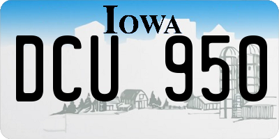 IA license plate DCU950