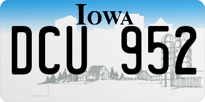 IA license plate DCU952