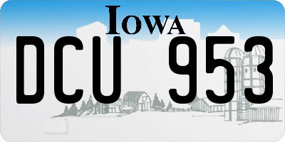 IA license plate DCU953