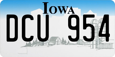 IA license plate DCU954