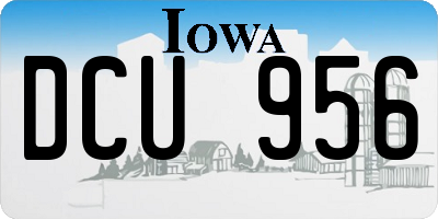 IA license plate DCU956
