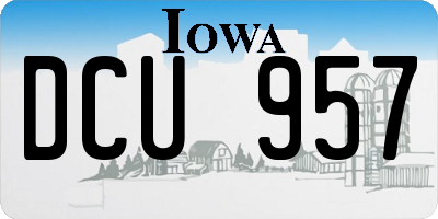 IA license plate DCU957