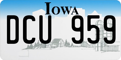 IA license plate DCU959