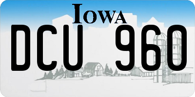 IA license plate DCU960
