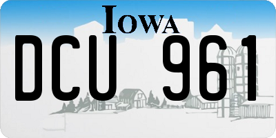 IA license plate DCU961