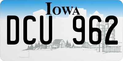 IA license plate DCU962