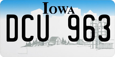 IA license plate DCU963