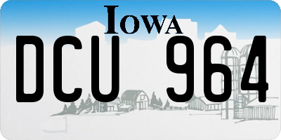 IA license plate DCU964