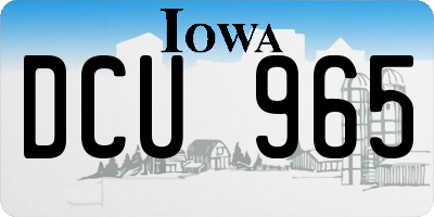 IA license plate DCU965