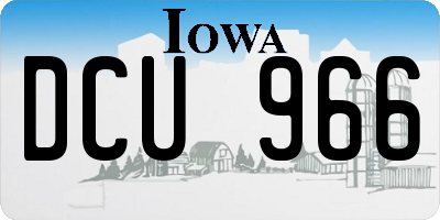IA license plate DCU966
