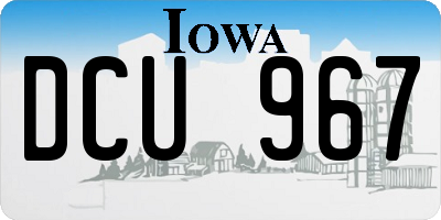IA license plate DCU967