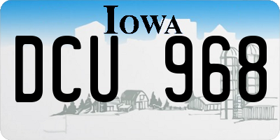 IA license plate DCU968