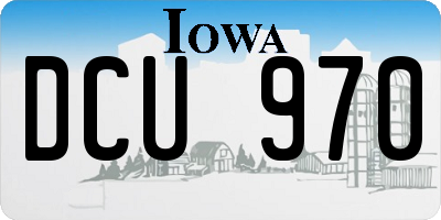 IA license plate DCU970