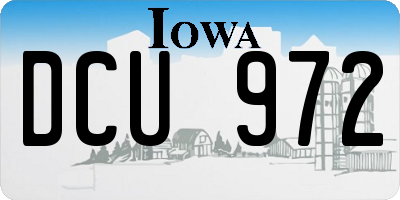 IA license plate DCU972
