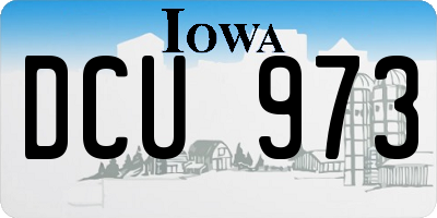 IA license plate DCU973