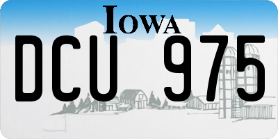 IA license plate DCU975