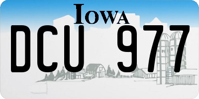 IA license plate DCU977