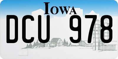 IA license plate DCU978