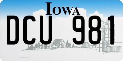 IA license plate DCU981