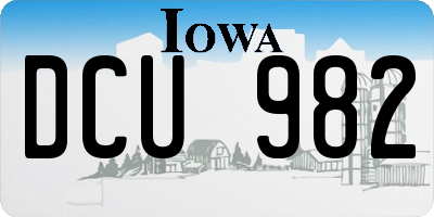 IA license plate DCU982