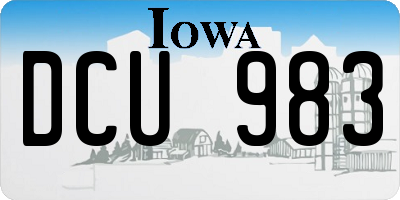 IA license plate DCU983